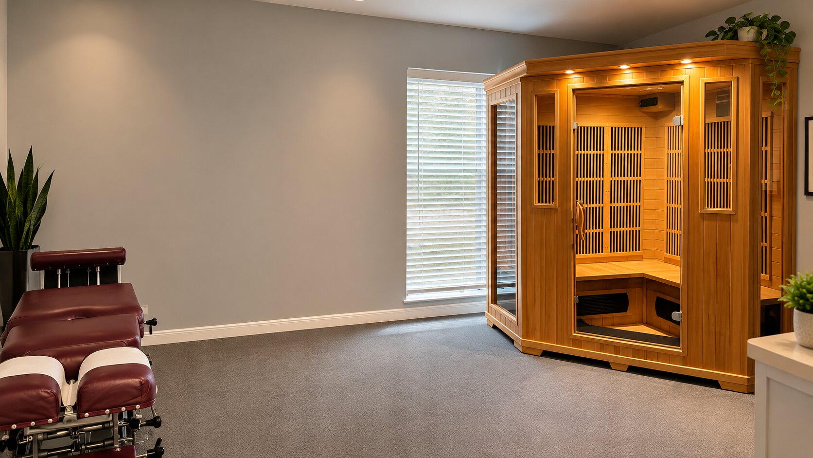 The infrared sauna at Feel Good Chiropractic